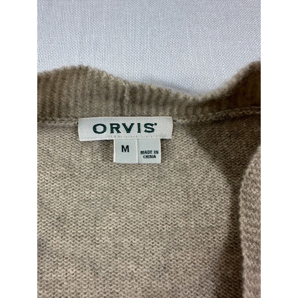Orvis Womens 100% Cashmere Open Front Cardigan Sweater Oatmeal Beige Size M - Picture 4 of 8